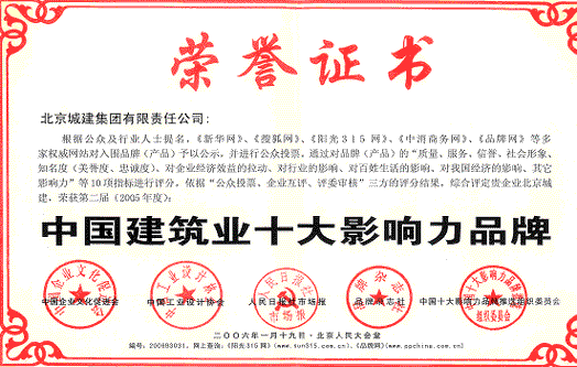 中国建筑十大影响力品牌